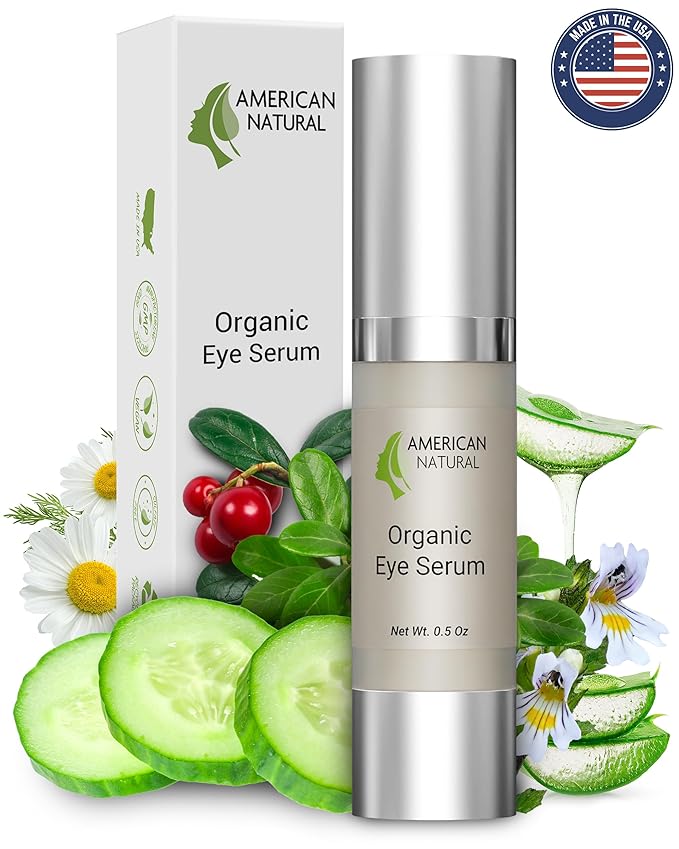 Blend Organic Eye Serum For Bags Under Eyes - Dark Eye Circle Remover with Eyebright Extract - Under Eye Serum For Dark Circles and Puffiness - Anti Aging Eye Cream For Women (0.5Oz)