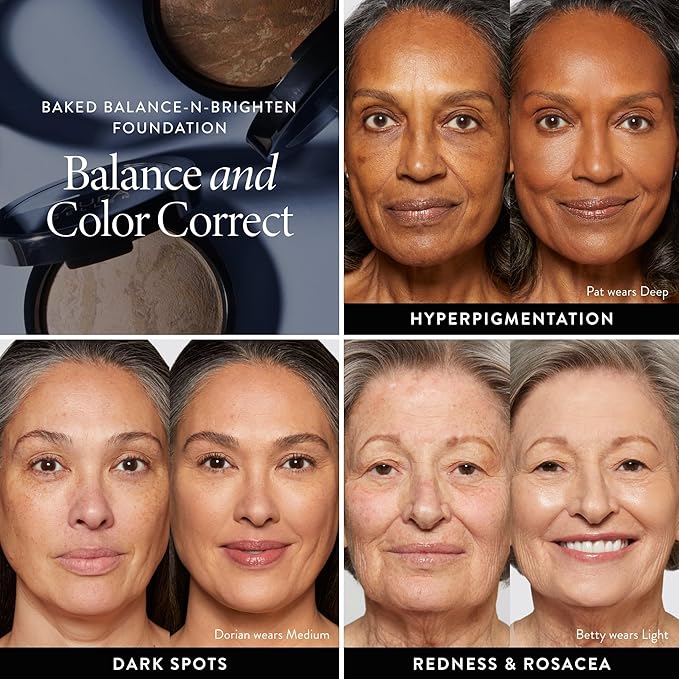 LAURA GELLER NEW YORK Award-Winning Baked Balance-n-Brighten To Go Travel Size Color Correcting Powder Foundation - Golden Medium - Buildable Light to Medium Coverage - Demi-Matte Natural