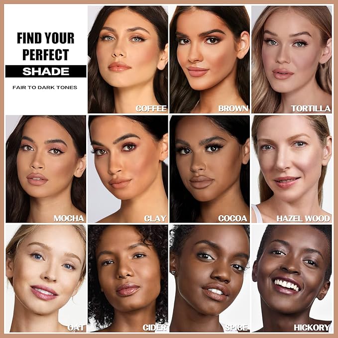 FOCALLURE Cream Contour Stick, Matte Bronzer Stick, Professional Face Shaping & Contouring Stick Makeup, Easy to Apply with Buildable Coverage, Long Lasting & Sweatproof, BROWN