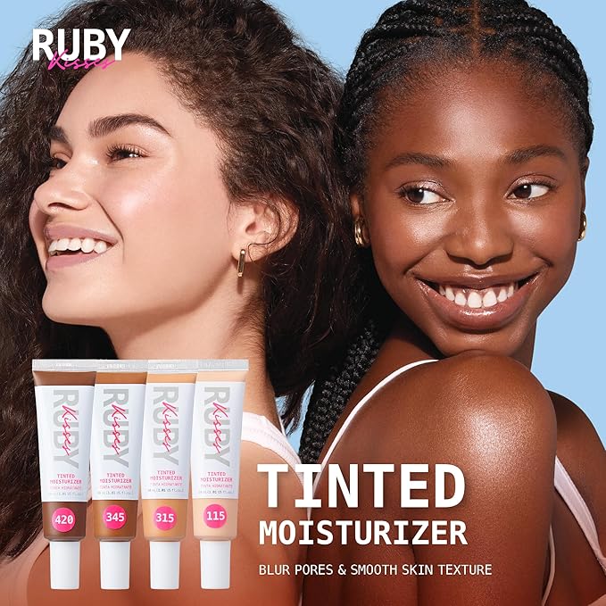 Ruby Kisses Tinted Moisturizer, Hydration, Calm & Revitalize Skin, Skin Perfecting, Blur Pores & Fine Lines, Natural Finish & All-Day Comfort Wear (Warm Coconut)