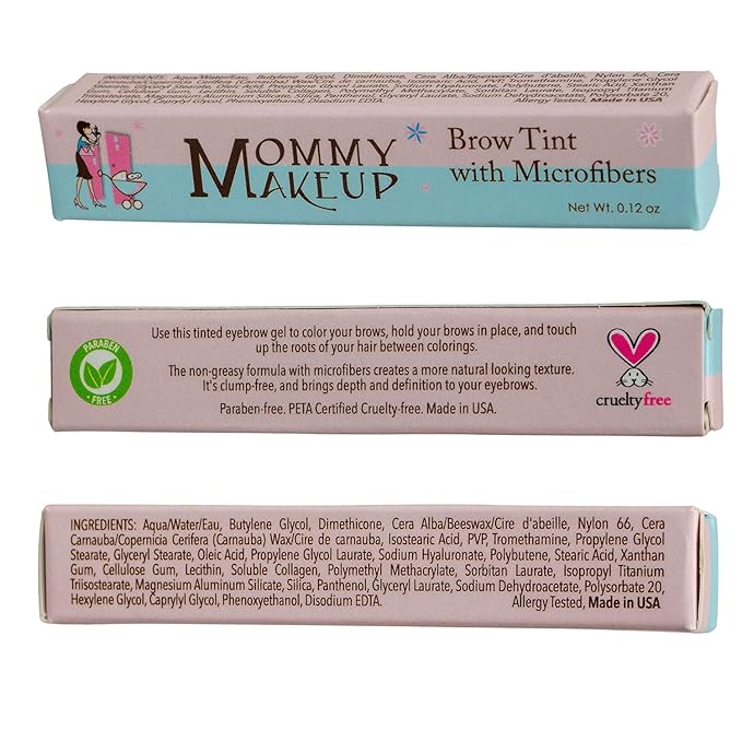 Brow Tint with Microfibers - 4-in-1 Tinted Eyebrow Gel to Groom, Hold, Sculpt & Color Your Brows, Covers Gray Hair - Water Resistant, Clump-Free, Long Lasting (Cool Brunette) by Mommy Makeup