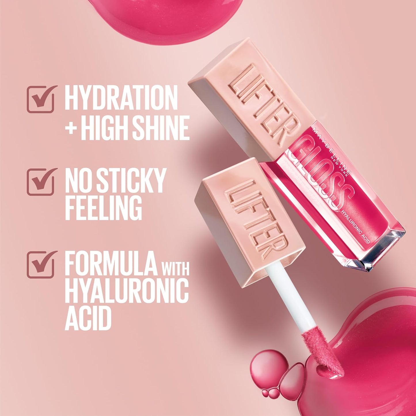 Maybelline Lifter Gloss, Hydrating Lip Gloss with Hyaluronic Acid, High Shine for Plumper Looking Lips, Silk, Warm Mauve Neutral, 0.18 Ounce