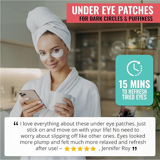 Korean Under Eye Patches for Dark Circles and Puffiness, Under Eye Mask for Puffy Eyes, Eye Bags with Snail Pearl (60pcs x 2pk), Cooling Eye Masks with Hyaluronic Acid, Collagen, Hydrogel Eye Gel Pads