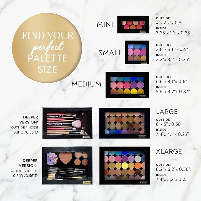 Junior Magnetic Makeup Palette, Empty Magnetic Palette, Universal Magnet makeup palette for Eyeshadows, Powders, Customizable Beauty Organizer with Mirror