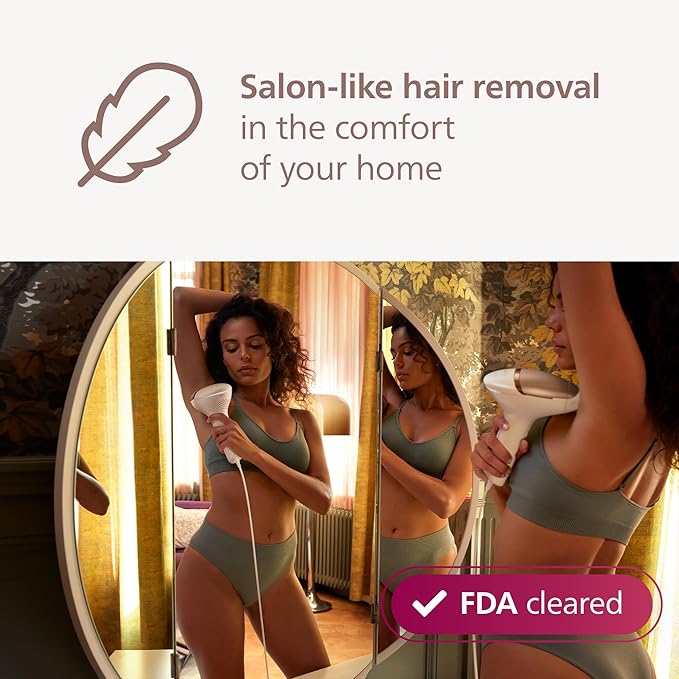 Philips Lumea 8000 Series IPL Hair Removal Device - Alternative to Laser Hair Removal, SenseIQ Technology and Lumea App, 2 Attachments for Body & Face, for Women & Men, BRI932/03