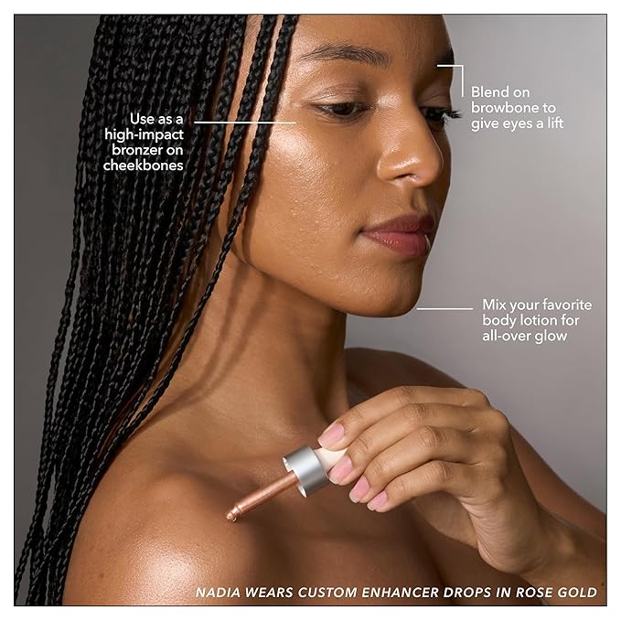 COVER FX Custom Enhancer Drops - Rose Gold: Bronzed Pink Finish - 15mL - Radiant Glow - Liquid Highlighter