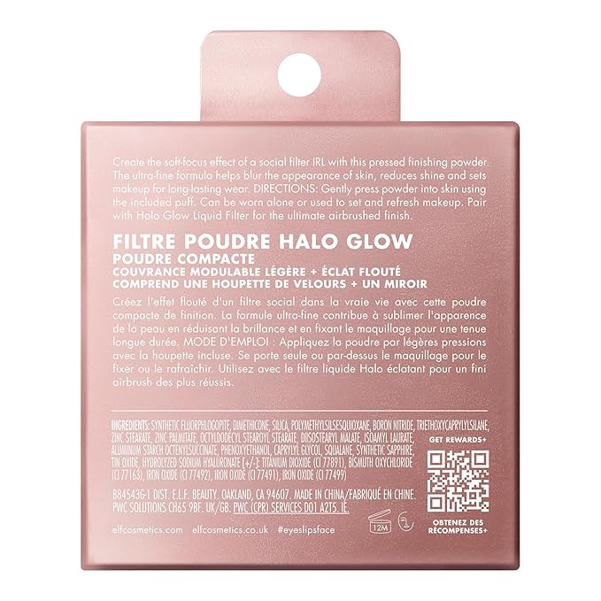 e.l.f. Halo Glow Powder Filter, Ultra-fine Finishing Powder, Smooths The Look of Pores & Fine Lines, Creates A Soft-Focus Glow, Vegan & Cruelty-Free, Fair Neutral Cool