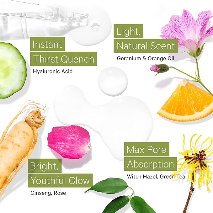 Deep Calming Toner Spray for Sensitive Skin by Tree To Tub—pH 5.5 Balanced, Face Priming and Hydrating with Hyaluronic Acid, Organic Witch Hazel, Rose Water, Ginseng, Green Tea, 4 oz