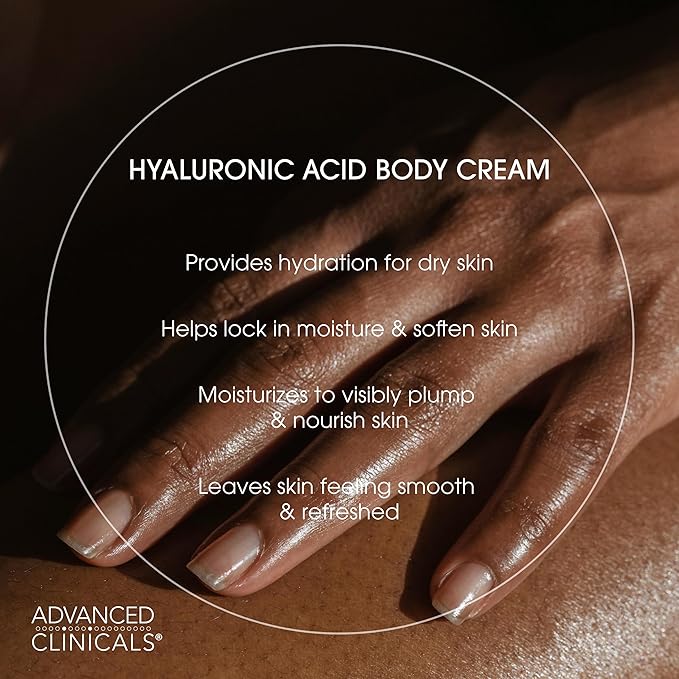 Advanced Clinicals Hyaluronic Acid Body Lotion & Face Moisturizer W/Vitamin E | Hydrating Dry Skin Firming Lotion Minimizes Look Of Wrinkles, Stretch Marks, & Crepey Skin | Skin Care Products, 2pc