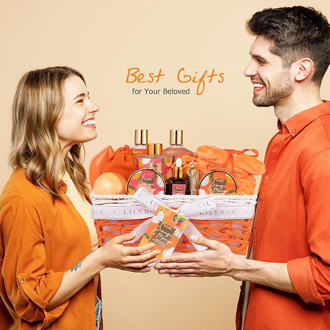 Mothers Day Gifts for Mom - 23-Piece Tropical Bath & Body Basket Set for Women, Spa Gift Basket with Shower Gel, Bath Bomb | Christmas Valentine's Birthday Gift All Occasion Holiday Gift Idea for Her