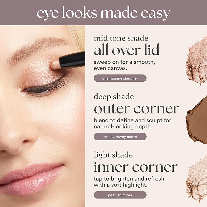 Julep Eyeshadow 101 Cream-to-Powder Waterproof Shadow Stick – Midnight Blue Shimmer – Long-Lasting, Crease-Proof, Dark Blue Shimmer Cream Eyeshadow with Built-in Smudger