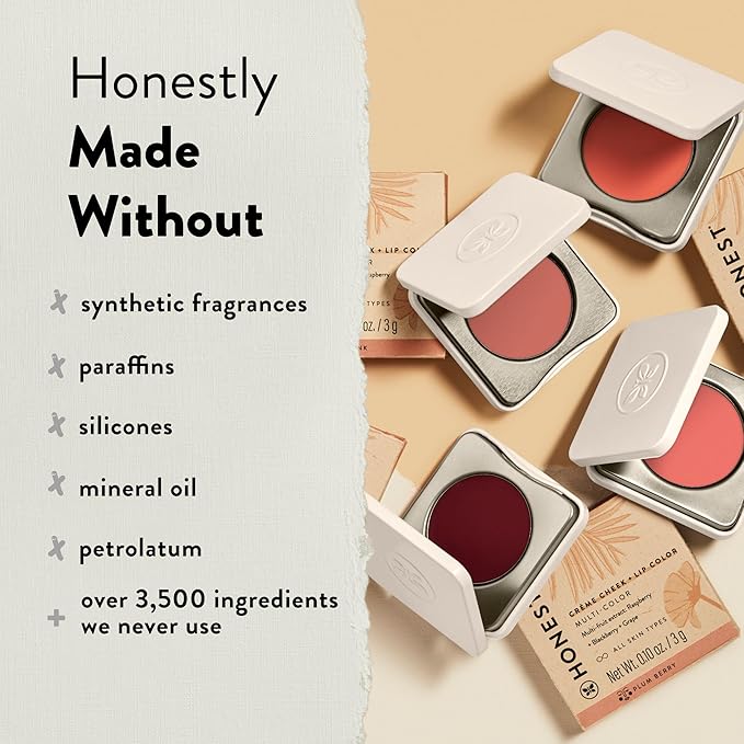 Honest Beauty 2-in-1 Creme Cheek Blush + Lip Color | EWG Verified, Vegan + Cruelty Free | Cotton Candy, .1 oz