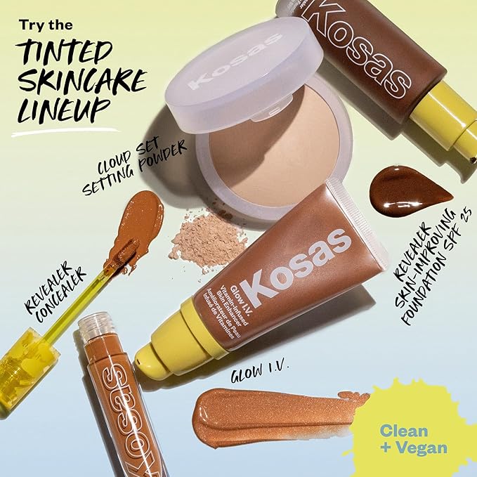 Kosas Glow I.V. Vitamin-Infused Skin Enhancer Face Makeup - Tinted Beauty Highlighter for a Healthy Glow - Radiate