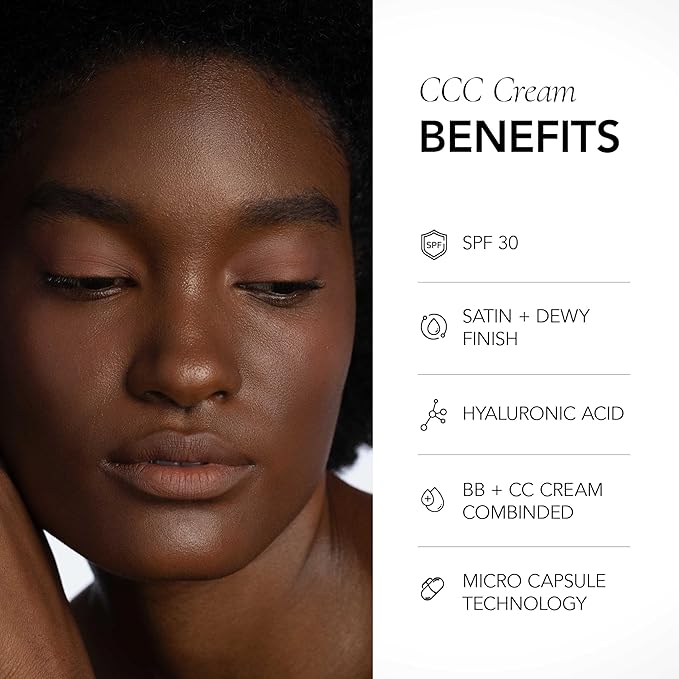 CLE Cosmetics CCC Cream (Warm Deep 501) - Color Correcting Foundation with Sunscreen - Lightweight, Hydrating, Light to Medium Coverage - BB & CC Cream Hybrid - 1 fl oz