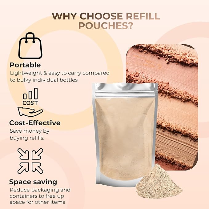 Foundation Powder Refill (Fair Shade 2)(12 Gram Bag) By Sweet Face Minerals, Lightweight Mineral Loose Makeup Powder with SPF 20, Full Coverage Flawless Finish, Talc-free, Cruelty-Free, Refill Pouch