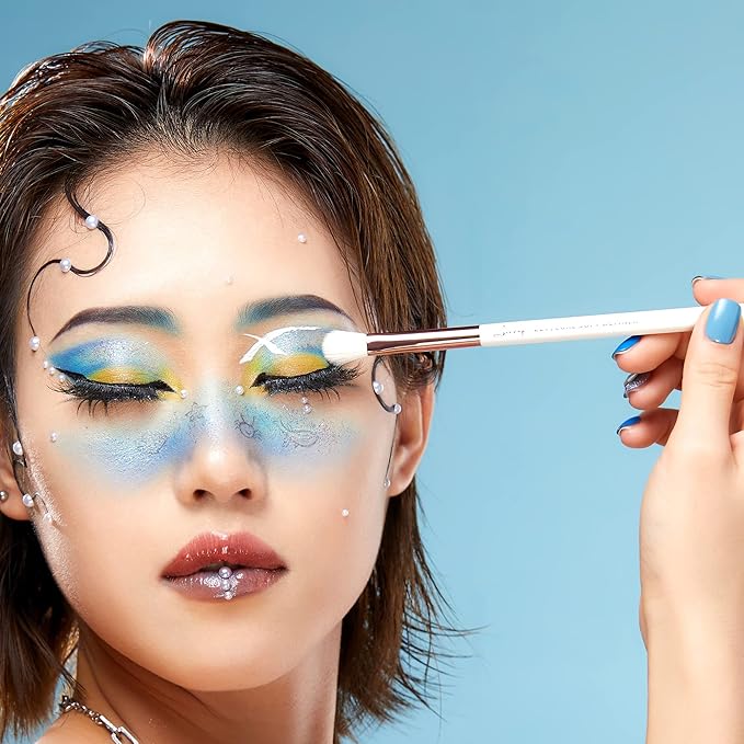 Jessup Eye Makeup Brush Set Professional 15pcs White/Rose Gold Premium Natural-synthetic Eye Shadow Blending Concealer Eye & Brow Liner Brushes, T217