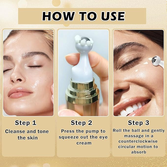 Eye Cream for Dark Circles Puffiness and Bags Eye Serum Eye Roller for Puffy Eyes Under Eye Cream for for Women Daily Skincare Crema Para Las Ojeras