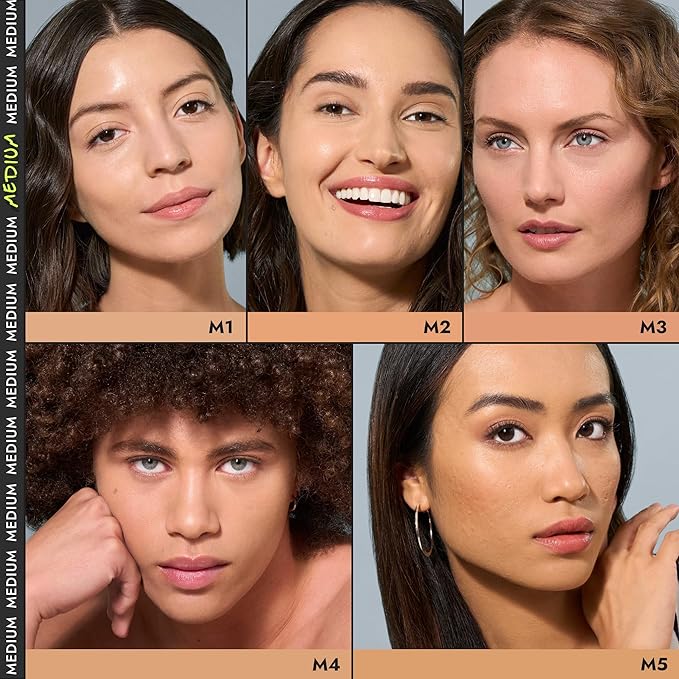 COVER FX Power Play Foundation - Shade M2 - Buildable Full Coverage - Waterproof Sweat-Proof Transfer-Proof - Natural Matte Finish - All Skin Types