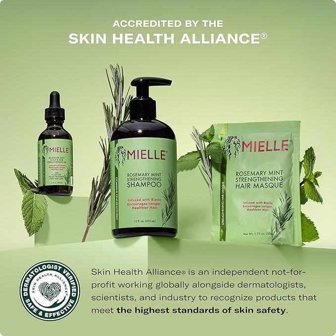 Mielle Organics Rosemary & Mint Sugar Exfoliating Scalp Scrub - Gentle Pre-Shampoo Dry Scalp Treatment for Oil & Product Buildup - Biotin Infused Non-Drying, Moisturizing Formula (6 Fl Oz)
