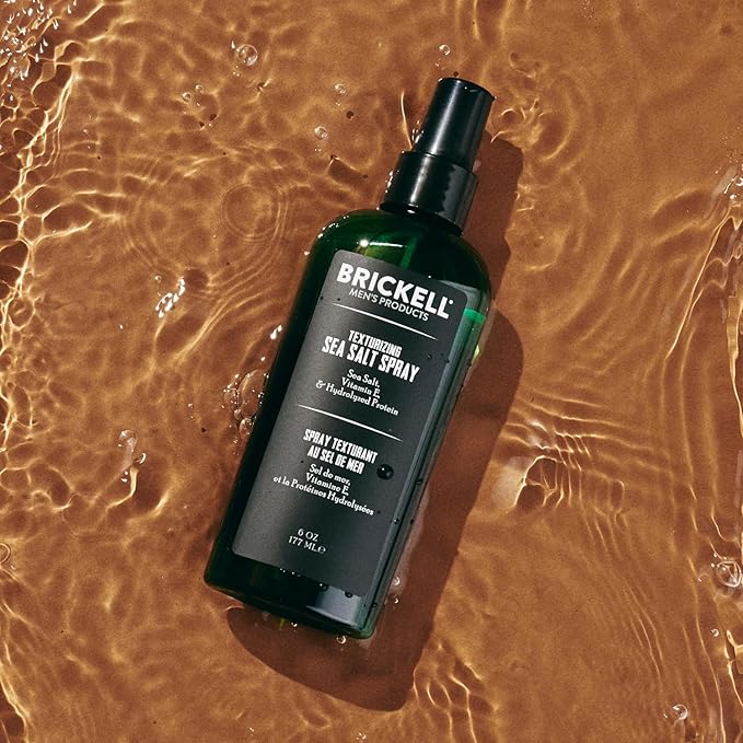 Brickell Men's Texturizing Sea Salt Spray for Men, Natural & Organic, Alcohol-Free, Lifts and Texturizes Hair for a Beach or Surfer Hair Style, 6 Ounce