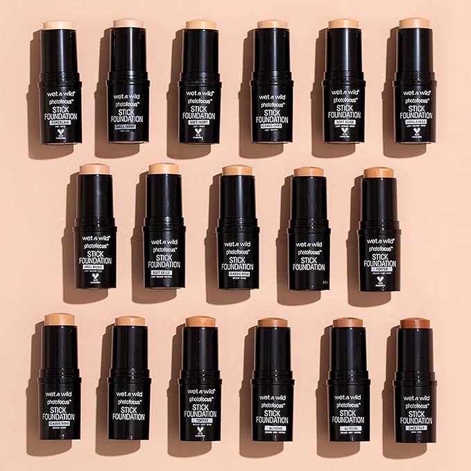wet n wild Photo Focus Matte Foundation Stick Makeup Porcelain & Shell Ivory Vegan Cruelty-Free