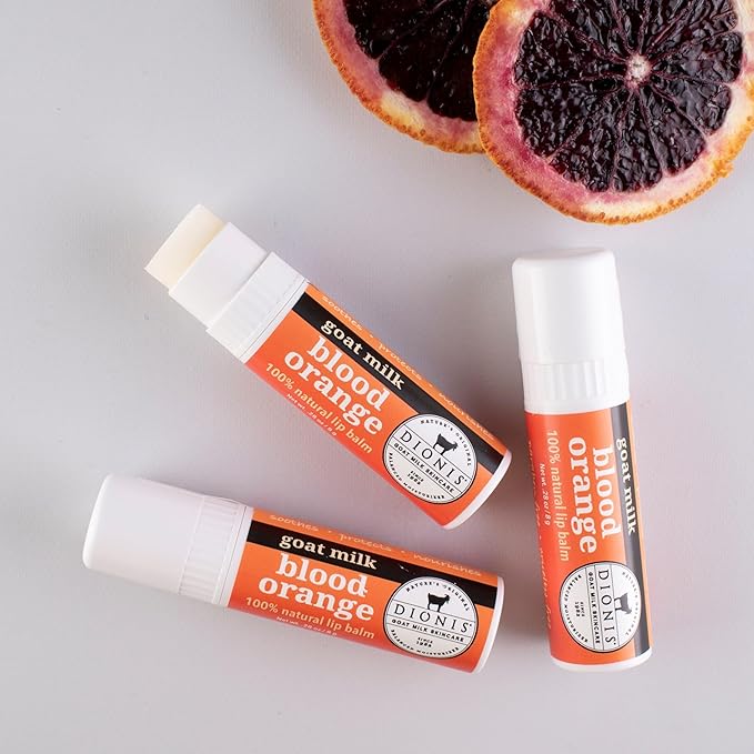 Dionis - Goat Milk Skincare Scented Lip Balm - Set of 6 (0.28 oz) - Made in the USA - Cruelty-free and Paraben-free (Blood Orange)