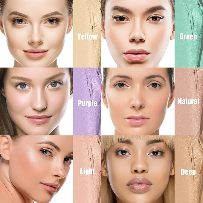 Jolilab 6 Color Contour Stick Concealer Stick Cream Palette Contour Multifunctional Contouring Makeup Kit for Face Highlighter Makeup Stick Set Long Lasting & Waterproof(6PCS Set, 1)