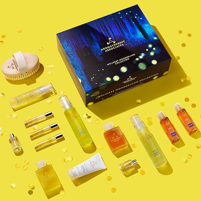 Aromatherapy Associates Wellness Wonderland, Luxurious Gift Collection of Bath and Shower Oils, Mists, Roller Balls and Gels. Made with Premium Essential Oils for Relaxation (14-Piece Set)