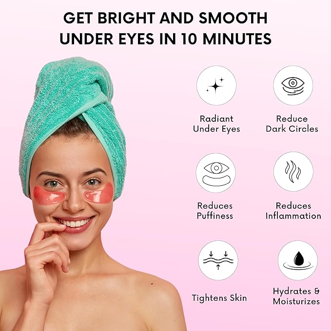 Under Eye Patches For Puffy Eyes (40 Sets) With Bonus Lip Masks - Under Eye Patches for Dark Circles and Puffiness - Under Eye Mask Treatment - Hydrating 4 Flavors Eye Masks - Reduce Dark Circles