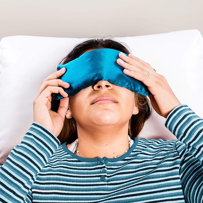 EARTHLITE Holistic Alchemy Aromatherapy Eye Pillow - 100% Silk Cover, Natural Herbs & Flax Seeds, Weighted, Cooling & Soothing