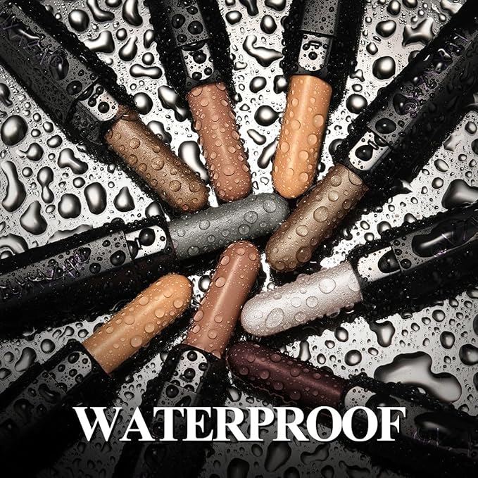Neutral Brown Eyeshadow Stick Makeup 6PCS Set, Metallic Shimmer Matte Cream Eye Shadow Eyeliner Brightener Pencil Crayon - BROWN LATTE