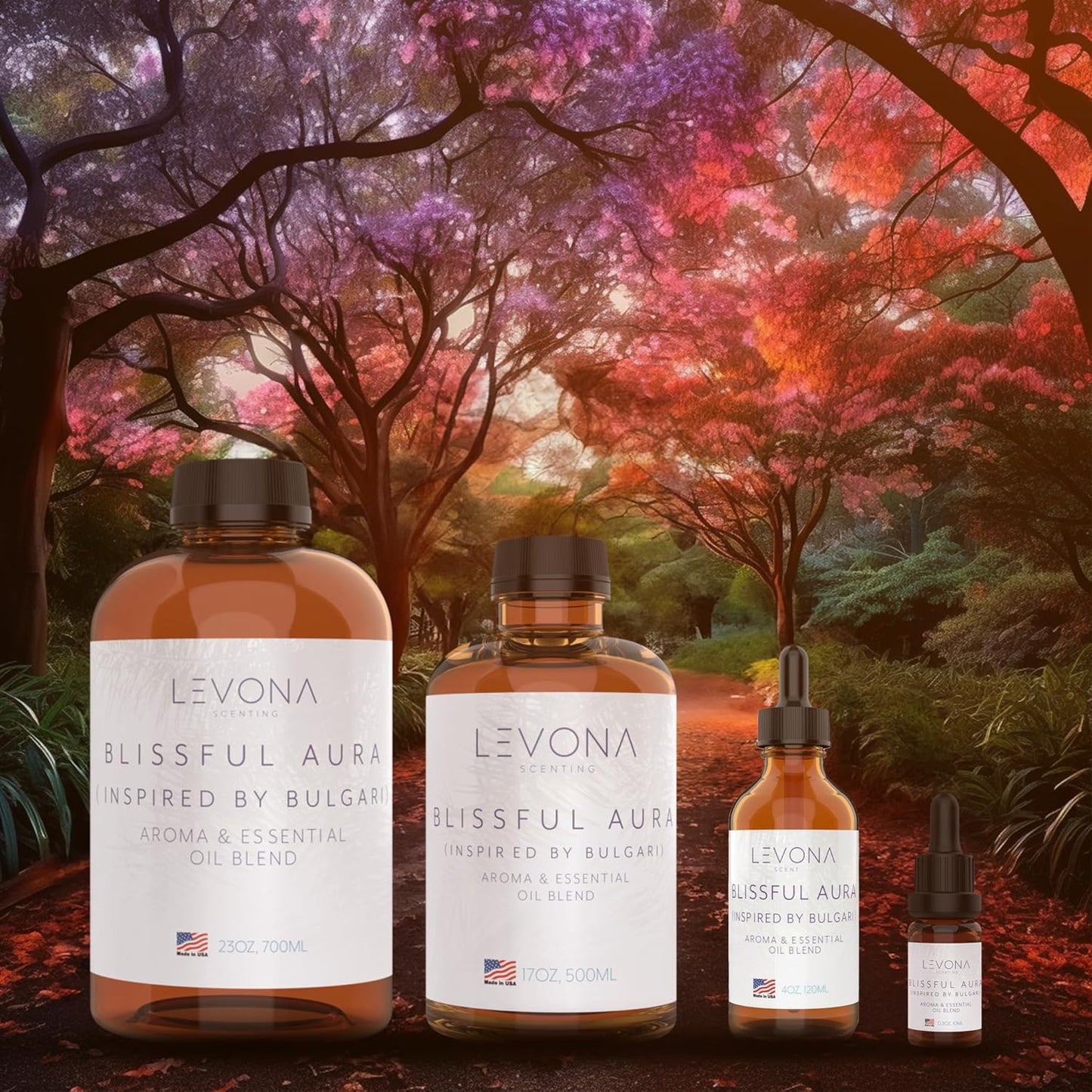Levona Scent Essential Oils for Diffuser: Blissful Aura Diffuser Oil with Notes of Amber, Musk & Jasmine - Home Luxury Scents for Hotel & Office - Fragrance Oil -10Ml Essential Oil