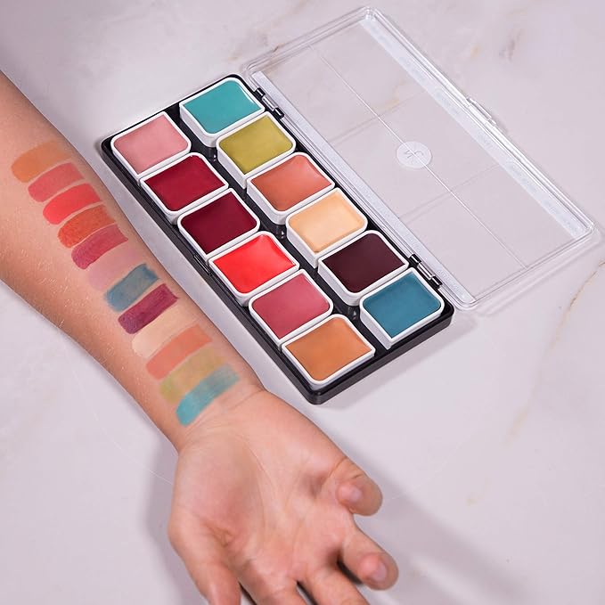 Complexion Alcohol-Activated Palette, Activator, and Remover Kit, Professional SFX Makeup Set