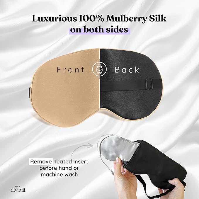Heated Eye Mask for Dry Eye Relief - Stye Eye Treatment, Warming Eye Mask for Dry Eyes Mask Warm Compress for Eyes, Sinus Mask Heated Eye Patch - Dry Eye Mask Moist Heat Electric Warming - Champagne