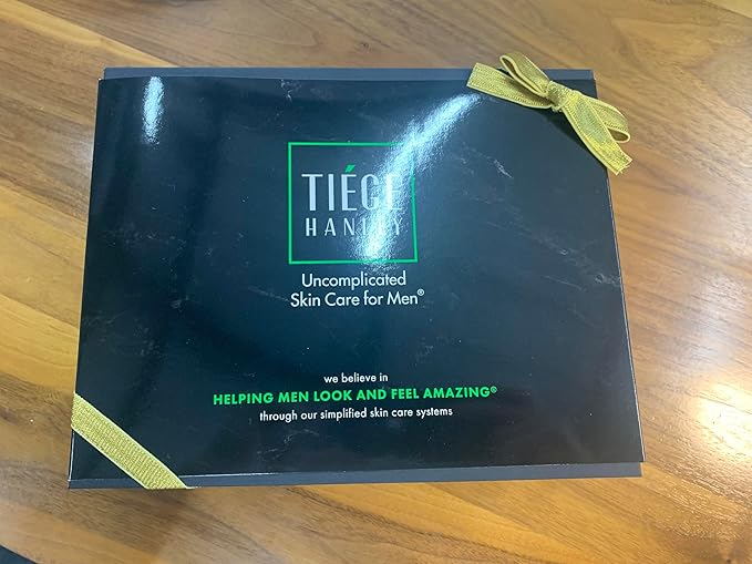 Tiege Hanley Mens Skin Care Gift Box Set, Gold - Men's Skincare Set with Face Wash, AM & PM Moisturizer, Scrub, Clay Mask, Body Wash, Deodorant, Anti Chafe Powder, Scrubber & Dopp Kit
