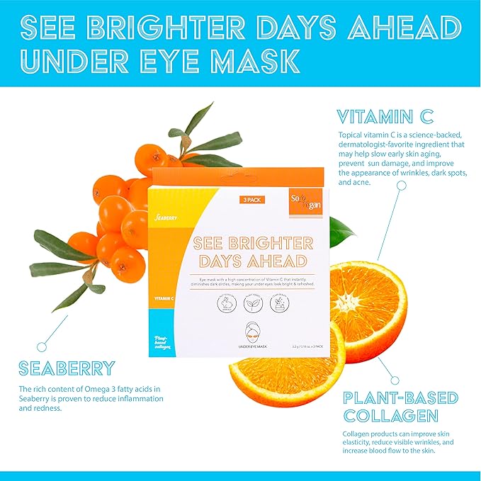 3 Pack Under Eye Mask See Brighter Days Ahead Eye Masks for Dark Circles Brightening & Hydrating Eye Patches