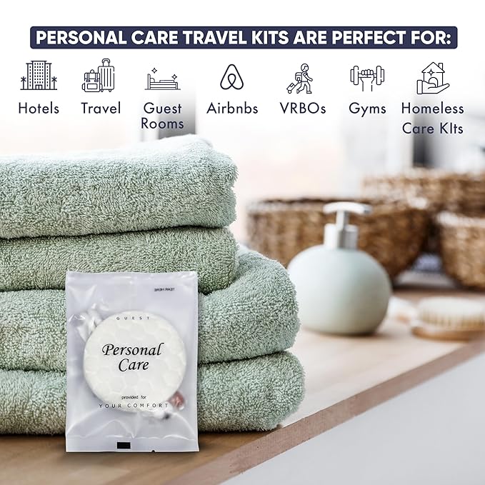 1-Shoppe All-in-Kit | Personal Care Kit Frosted Sachet Wrap | Hotels and Vacation Rentals | (Case of 50)