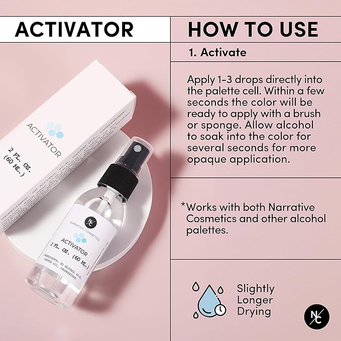 12 Color Dark Flesh Tone Alcohol Activated Makeup Palette Kit - Includes Alcohol Activator and Moisturizing Remover - Waterproof Makeup for Professional Makeup Artists