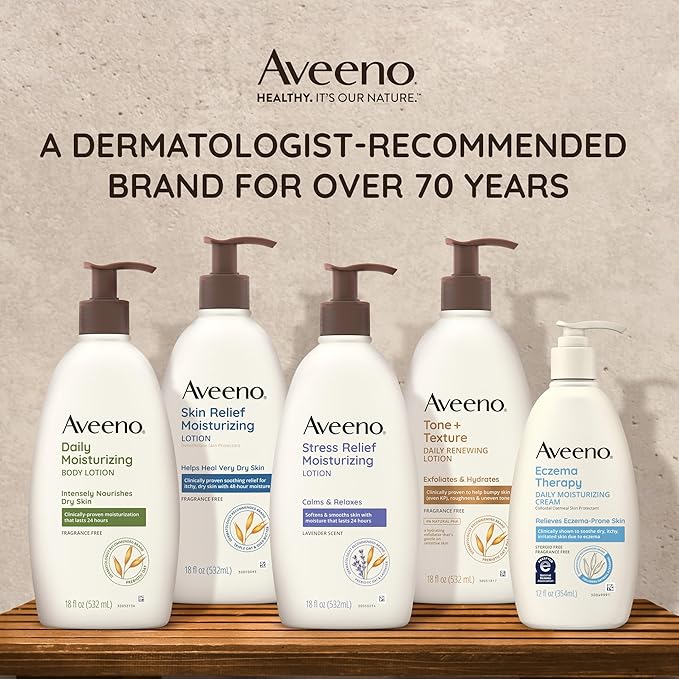 Aveeno Eczema Therapy Daily Moisturizing Body Cream for Sensitive Skin, Soothing Eczema Relief Cream, Colloidal Oatmeal & Ceramide for Dry & Itchy Skin, Steroid- & Fragrance-Free, 7.3 oz