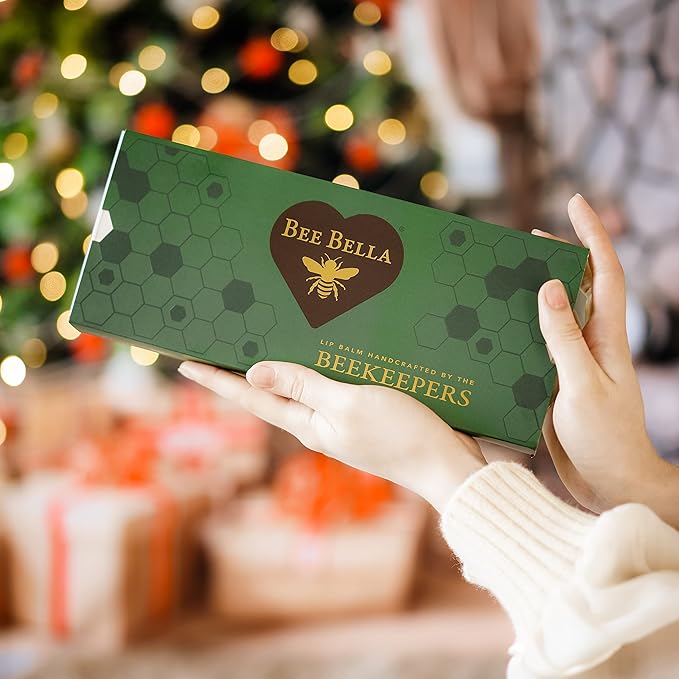 Bee Bella Lip Balm Variety Pack Gift Set, Cherry, Pomegranate Mango, Vanilla Bean, Peppermint, & Lavender Vanilla, 5 Pack - Hydrating, Moisturizing, Natural, Organic Beeswax, Vitamin E, Made in USA