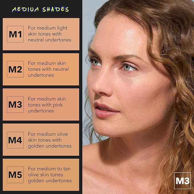 COVER FX Power Play Foundation - Shade M1 - Buildable Full Coverage - Waterproof Sweat-Proof Transfer-Proof - Natural Matte Finish - All Skin Types