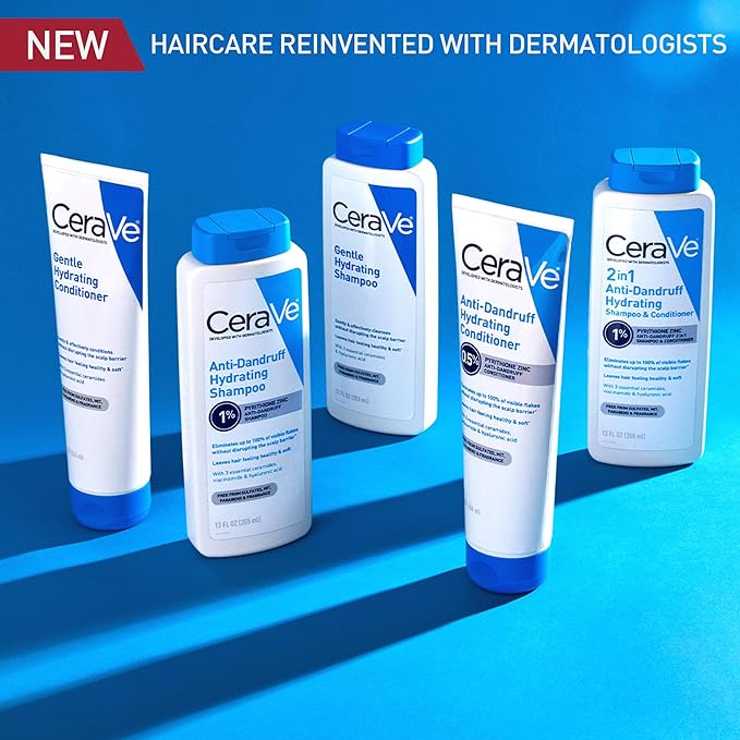 CeraVe Gentle Hydrating Conditioner, Hair Conditioner With Ceramides, Niacinamide & Hyaluronic Acid, Sulfate Free & Color Safe, Moisturizing Conditioner For All Hair & Scalp Types