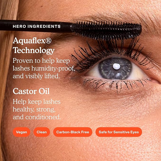 Tower 28 MakeWaves Mascara - Volumizing and Lash Lengthening Water-Resistant Mascara - No Clumping or Flaking - for Sensitive Eyes – Jet Black