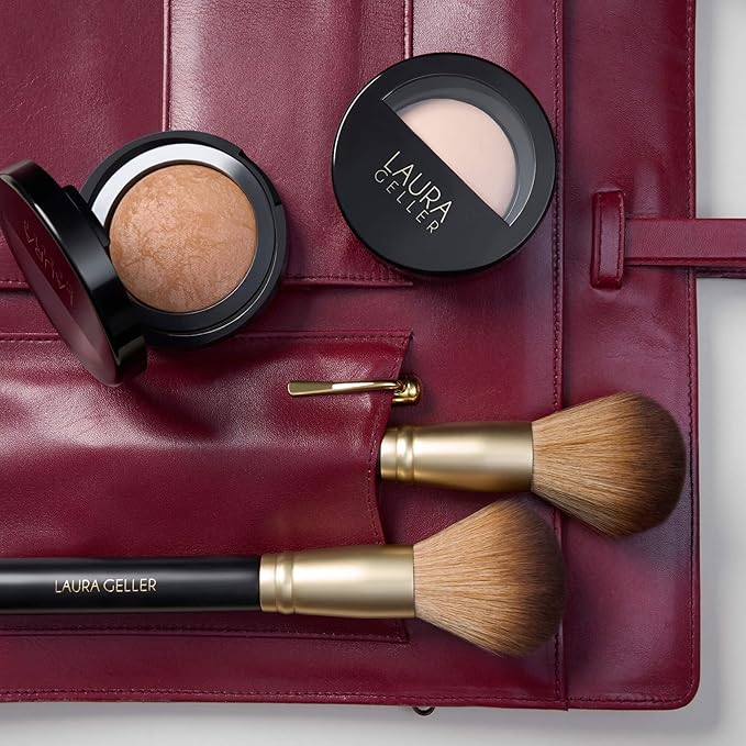 LAURA GELLER NEW YORK Setting Powder Brush - Makeup Brush for Setting - Set Face Makeup without Caking - Smooth Finish