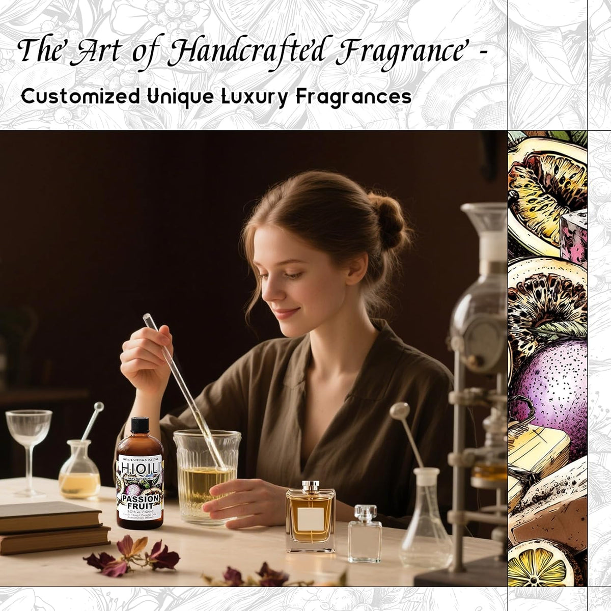 HIQILI Passion Fruit Fragrance Oil for Home Diffuser, Oil Burner, Great for Soap, Candle & Perfume Making, Add to Body Lotion - 5.07 Fl Oz