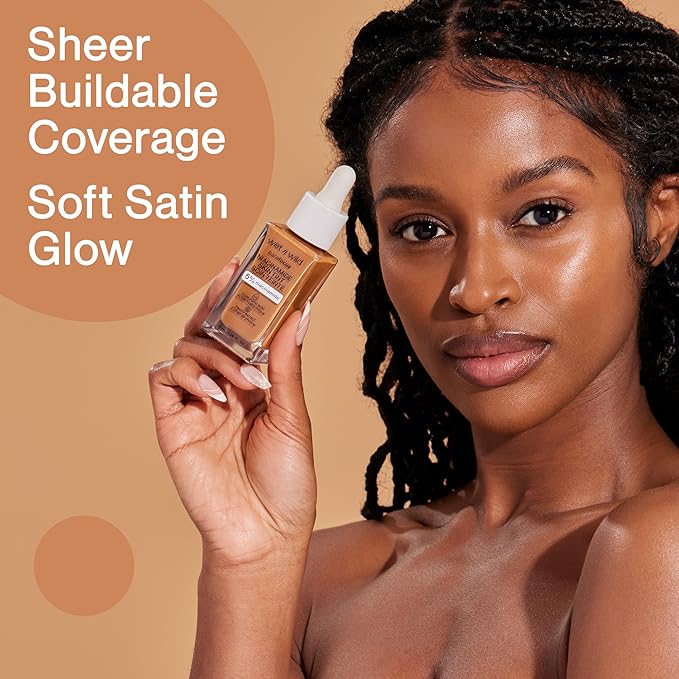 wet n wild Bare Focus Skin Tint, 5% Niacinamide Enriched, Buildable Sheer Lightweight Coverage, Natural Radiant Finish, Hyaluronic & Vitamin Hydration Boost, Cruelty-Free & Vegan - Praline