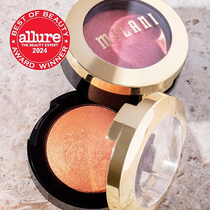 Milani Rose Blush, Powder Blush for Cheeks, Cruelty Free Makeup - Shape, Contour & Highlight Face for a Natural Matte Finish -Romantic Rose