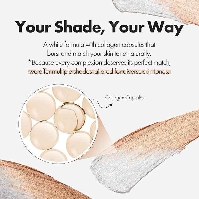 Blanc Cover Cream Stick V White - Korean Color-Changing Foundation Stick with Volufiline - Medium to Full Coverage Dewy Finish Base Makeup - Dual-Ended with Detachable Brush (204 Tan)