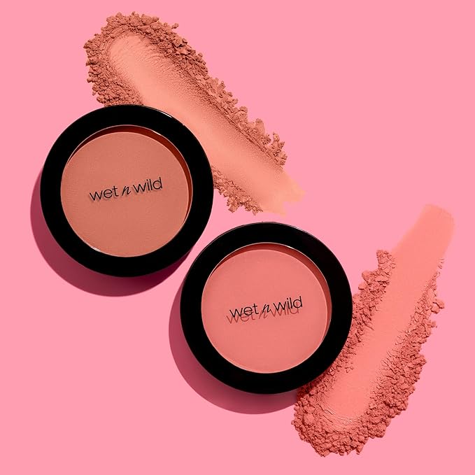 wet n wild Color Icon Blush, Effortless Glow & Seamless Blend infused with Luxuriously Smooth Jojoba Oil, Sheer Finish with a Matte Natural Glow, Cruelty-Free & Vegan - Pearlescent Pink(Packaged)