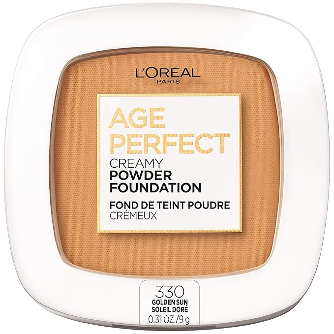 L’Oréal Paris Age Perfect Creamy Powder Foundation Compact, 330 Golden Sun, 0.31 Ounce